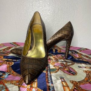 Enzo Angiolini Brown Snake Print Pump